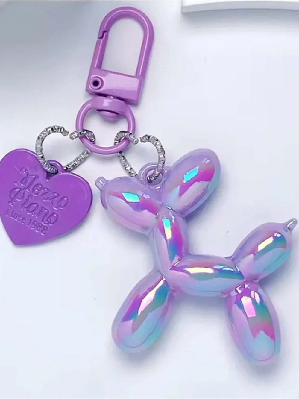 Jelly Star Balloon Dog Keychain, Cute Key Chain Bag Handbag Backpack Purse. NEW